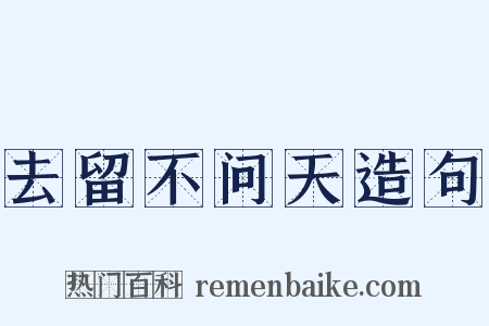 去留不问天造句是什么意思的图片
